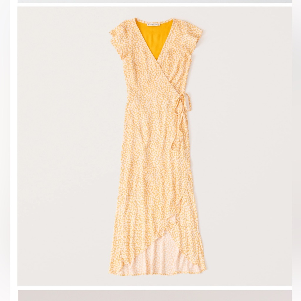 Abercrombie midi sun dress yellow-size small